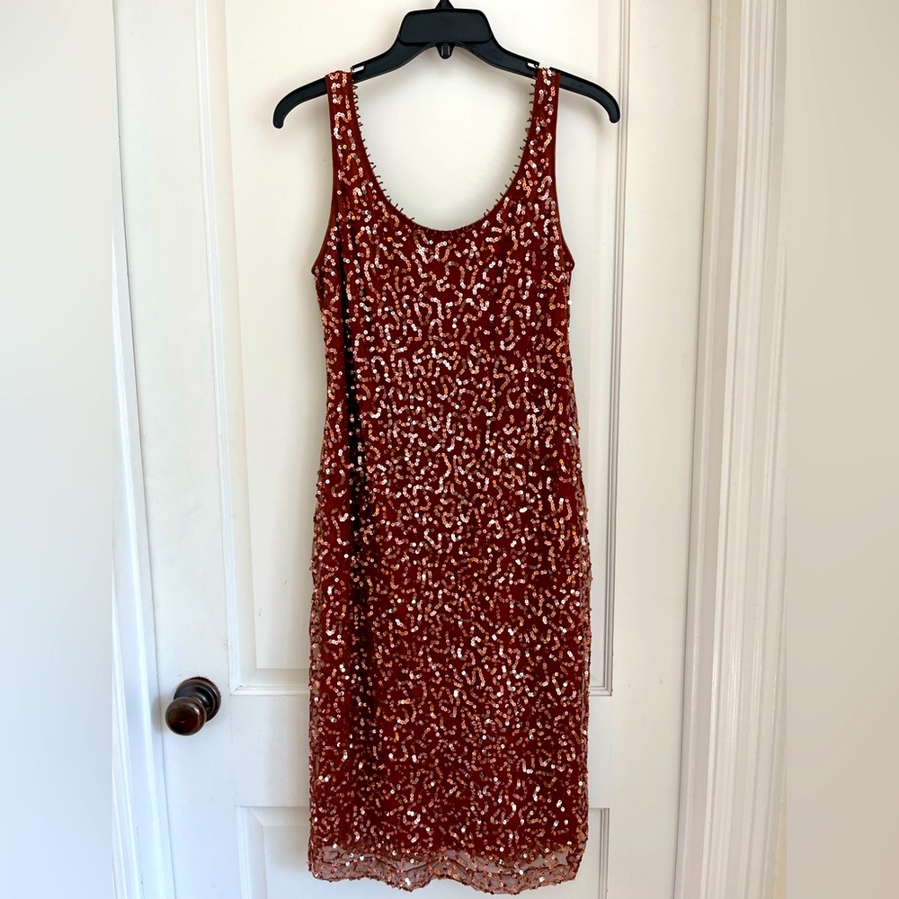 Dusk brown sequin sleeveless dress size 10.